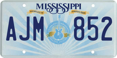 MS license plate AJM852