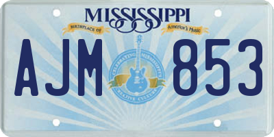 MS license plate AJM853