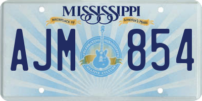 MS license plate AJM854
