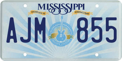 MS license plate AJM855