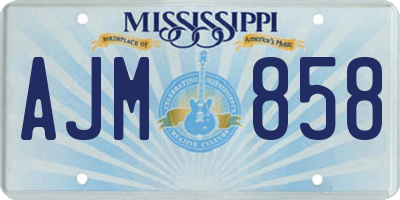 MS license plate AJM858