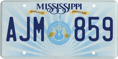 MS license plate AJM859