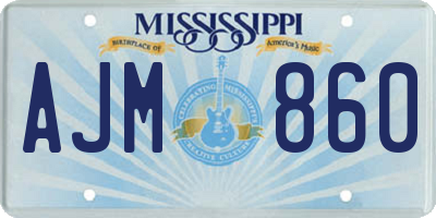 MS license plate AJM860