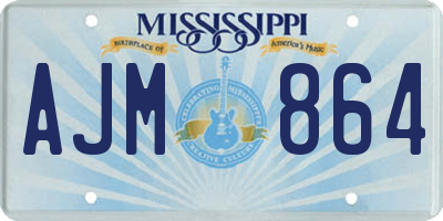 MS license plate AJM864