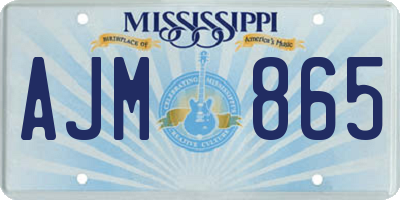 MS license plate AJM865