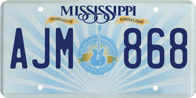 MS license plate AJM868