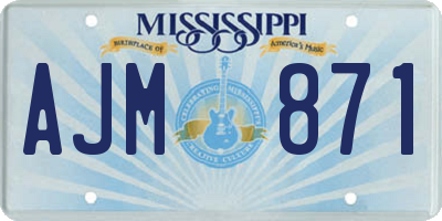MS license plate AJM871