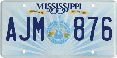MS license plate AJM876