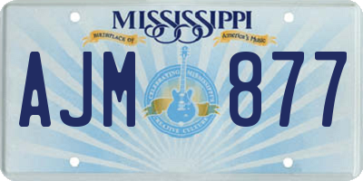 MS license plate AJM877