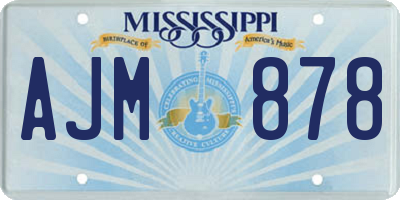 MS license plate AJM878
