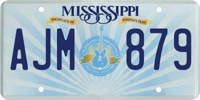 MS license plate AJM879