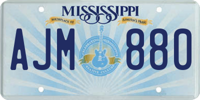 MS license plate AJM880