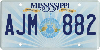 MS license plate AJM882