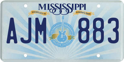 MS license plate AJM883