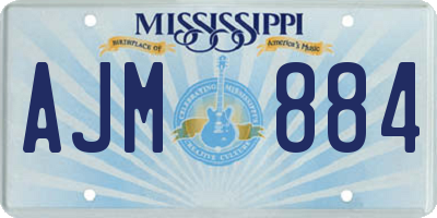 MS license plate AJM884