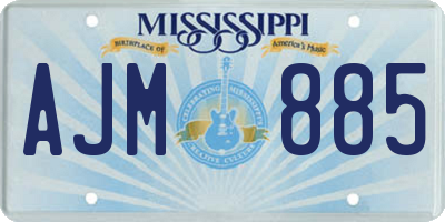 MS license plate AJM885