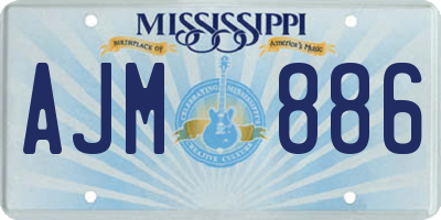 MS license plate AJM886