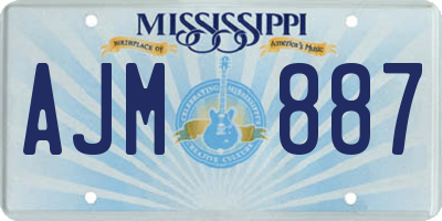 MS license plate AJM887