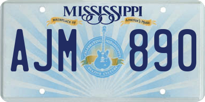 MS license plate AJM890