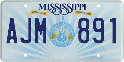 MS license plate AJM891