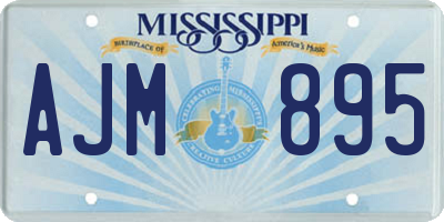 MS license plate AJM895
