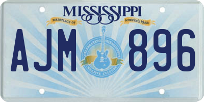 MS license plate AJM896