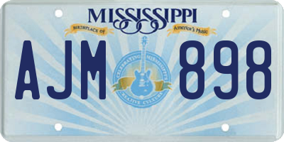 MS license plate AJM898