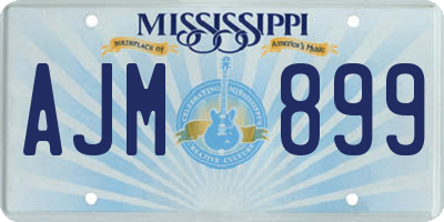 MS license plate AJM899