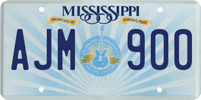 MS license plate AJM900