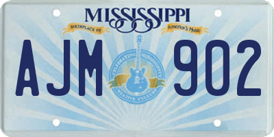 MS license plate AJM902