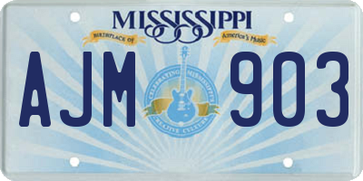MS license plate AJM903