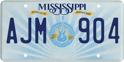 MS license plate AJM904