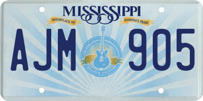 MS license plate AJM905
