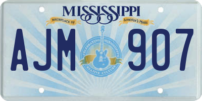 MS license plate AJM907