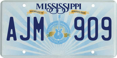 MS license plate AJM909