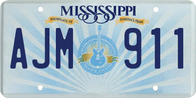 MS license plate AJM911