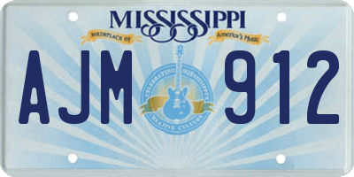 MS license plate AJM912