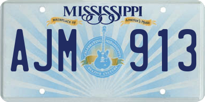 MS license plate AJM913