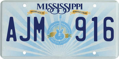 MS license plate AJM916
