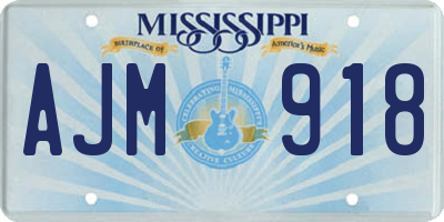 MS license plate AJM918
