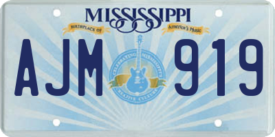MS license plate AJM919