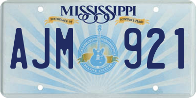 MS license plate AJM921