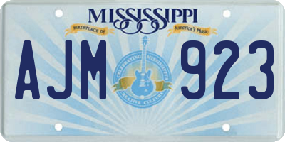MS license plate AJM923