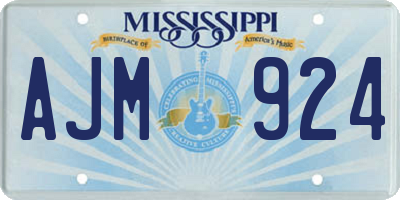 MS license plate AJM924