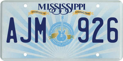 MS license plate AJM926