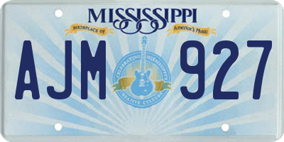 MS license plate AJM927