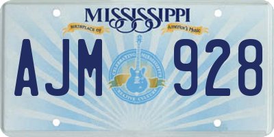 MS license plate AJM928