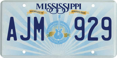MS license plate AJM929
