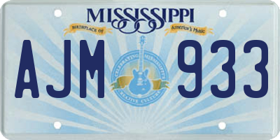 MS license plate AJM933