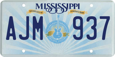 MS license plate AJM937